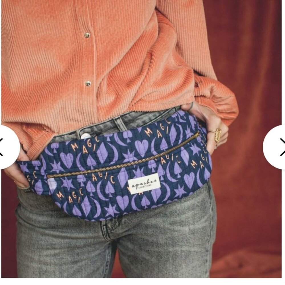 Apache designs crossbody belt bag quilted purple magic